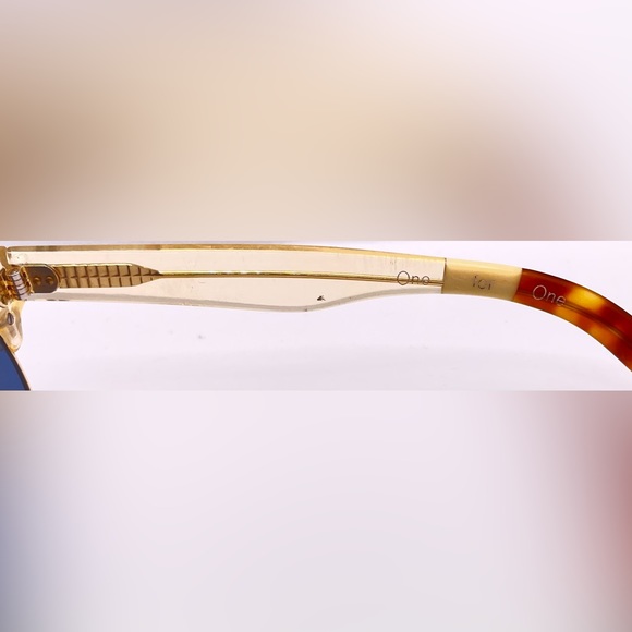 Vintage One for One 10008563 Gold Translucent Oval Sunglasses Frames Only - Picture 7 of 8